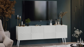 Тумба ТВ с опорами Танго Белый, Холст Белый в Тюмени - mebel-tymen.ru | фото