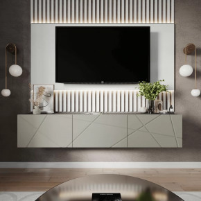 Тумба ТВМ-10 (без опор) (ш2000*г384*в400мм) ЛДСП Графит/ЛДСП Панакота в Тюмени - mebel-tymen.ru | фото