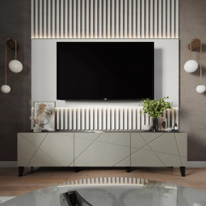 Тумба ТВМ-10 (с опорами) (ш2000*г384*в400мм) ЛДСП Графит/ЛДСП Панакота в Тюмени - mebel-tymen.ru | фото