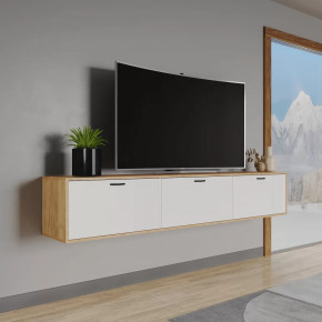 Тумба ТВМ-9 (без опор) (ш2200*г369*в393мм) ЛДСП Дуб крафт золотой /ЛДСП Карбон фарфор в Тюмени - mebel-tymen.ru | фото