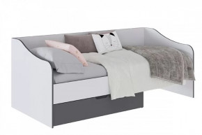 ТЭББИ Кровать с ящиком (сп/м 900*2000мм), Белый-Графит серый (ЛАМЕЛИ) в Тюмени - mebel-tymen.ru | фото