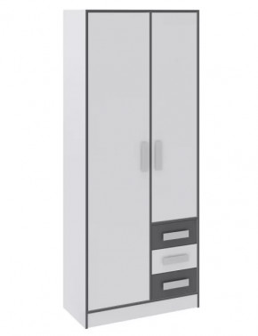 ТЭББИ Шкаф универсальный (ш900*г450*в2200мм), Белый/Белый - Графит серый в Тюмени - mebel-tymen.ru | фото