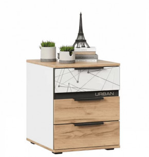 Урбан ЛД.528120.000 Тумба прикроватная (Белый/Чёрный/Дуб Золотой) в Тюмени - mebel-tymen.ru | фото