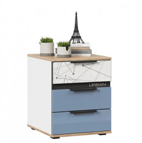 Урбан ЛД.528120.000 Тумба прикроватная (Белый/Чёрный/Капри Синий) в Тюмени - mebel-tymen.ru | фото