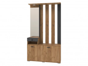 Вешалка с зеркалом Бостон Секция-7 Дуб Вотан/Антрацит в Тюмени - mebel-tymen.ru | фото