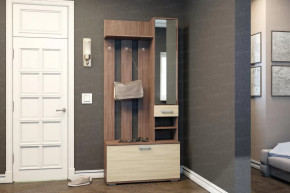 Вешалка с зеркалом В3910 "Ника" Ясень шимо темный/Ясень шимо светлый в Тюмени - mebel-tymen.ru | фото