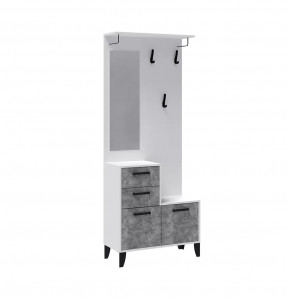 ВИТРА Центральная секция (ш800*г340*в2000мм), ЛДСП Белый/ ЛДСП Ателье светлое в Тюмени - mebel-tymen.ru | фото