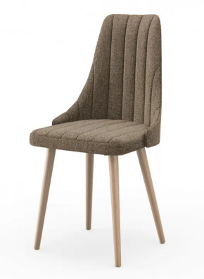 Вивьен ЛД 340.001.000 Стул мягкий с основанием, опора дерево (Коричневый, ткань Beatto Plan-1 1012) в Тюмени - mebel-tymen.ru | фото