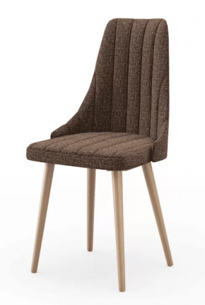 Вивьен ЛД 340.001.000 Стул мягкий с основанием, опора дерево (Коричневый, ткань Bingo 20) в Тюмени - mebel-tymen.ru | фото