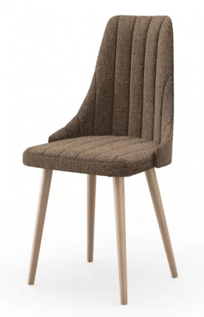 Вивьен ЛД 340.001.000 Стул мягкий с основанием, опора дерево (Светло-коричневый, ткань Beatto Plan-1 1030) в Тюмени - mebel-tymen.ru | фото