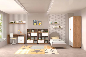 ЭГО Детская №БГ-1, дуб крафт золотой/белый глянец  Диал в Тюмени - mebel-tymen.ru | фото