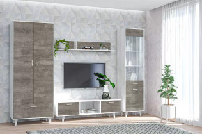 ЭГО  Гостиная №БК-2 бетон светлый/камень темный Диал на ножках в Тюмени - mebel-tymen.ru | фото