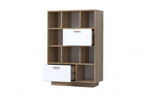 ЭГО К-1 Комод с 2мя ящиками, дуб крафт золотой/белый глянец Диал в Тюмени - mebel-tymen.ru | фото