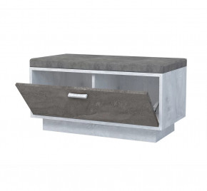 ЭГО Об-1 Обувница с 1 дверцей Бетон светлый/камень темный Диал в Тюмени - mebel-tymen.ru | фото