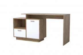ЭГО Ст-2 Стол письменный с 1дверью, 1ящиком, дуб крафт золотой/белый глянец Диал в Тюмени - mebel-tymen.ru | фото