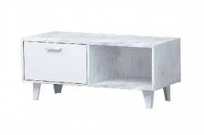 ЭГО Т-4 Тумба с 1 ящиком бетон светлый/белый глянец Диал на ножках в Тюмени - mebel-tymen.ru | фото