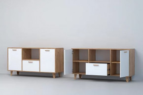 ЭГО Тумба Т-2  Дуб крафт золотой/Белый глянец Диал на ножках в Тюмени - mebel-tymen.ru | фото