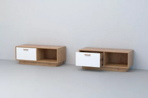 ЭГО Тумба Т-4  Дуб крафт золотой/Белый глянец Диал на цоколе в Тюмени - mebel-tymen.ru | фото