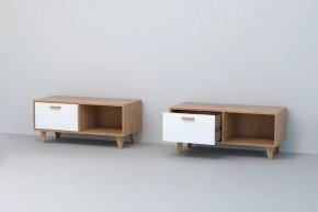 ЭГО Тумба Т-4  Дуб крафт золотой/Белый глянец Диал на ножках в Тюмени - mebel-tymen.ru | фото